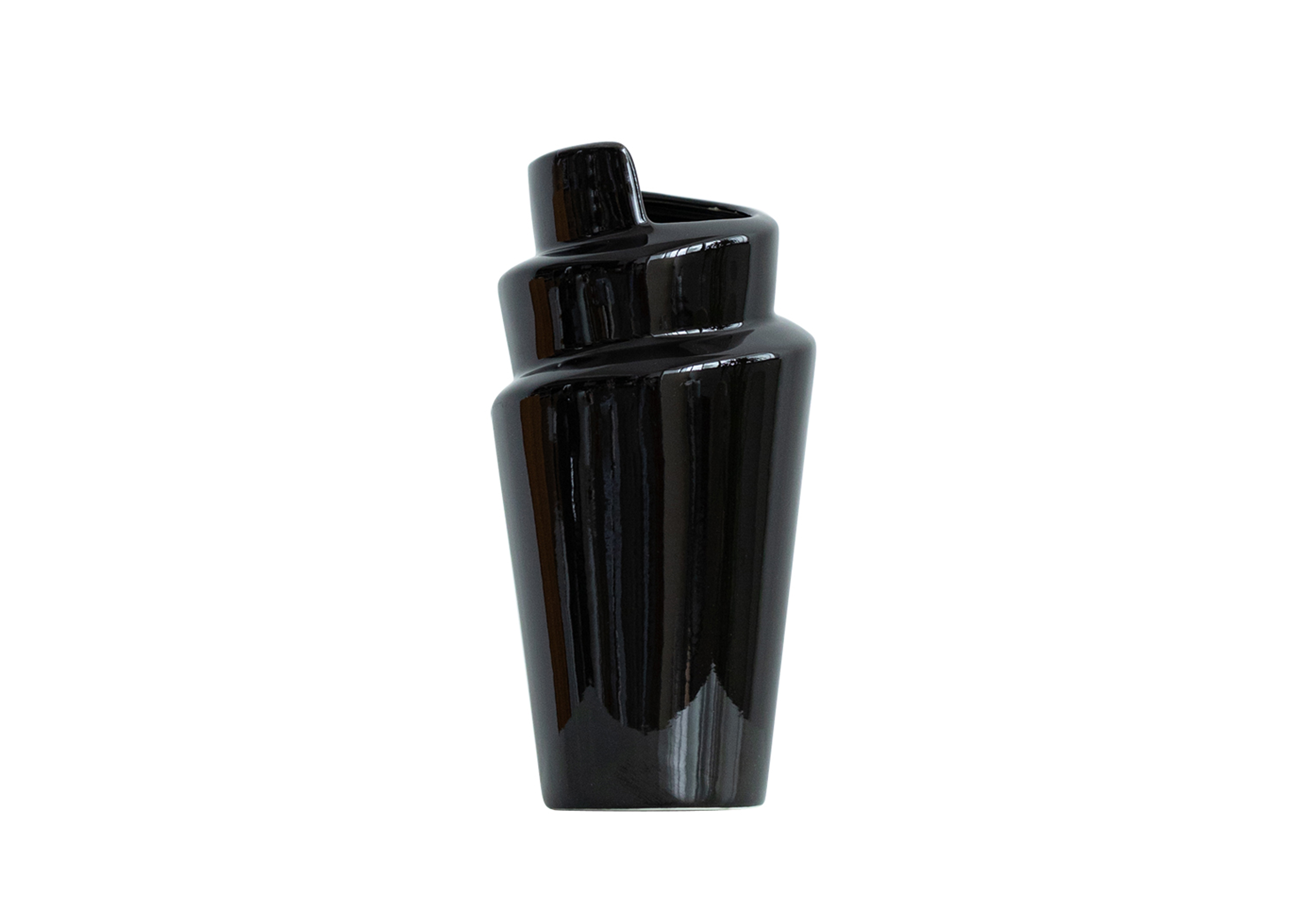 Vase Design Spirale - Noir