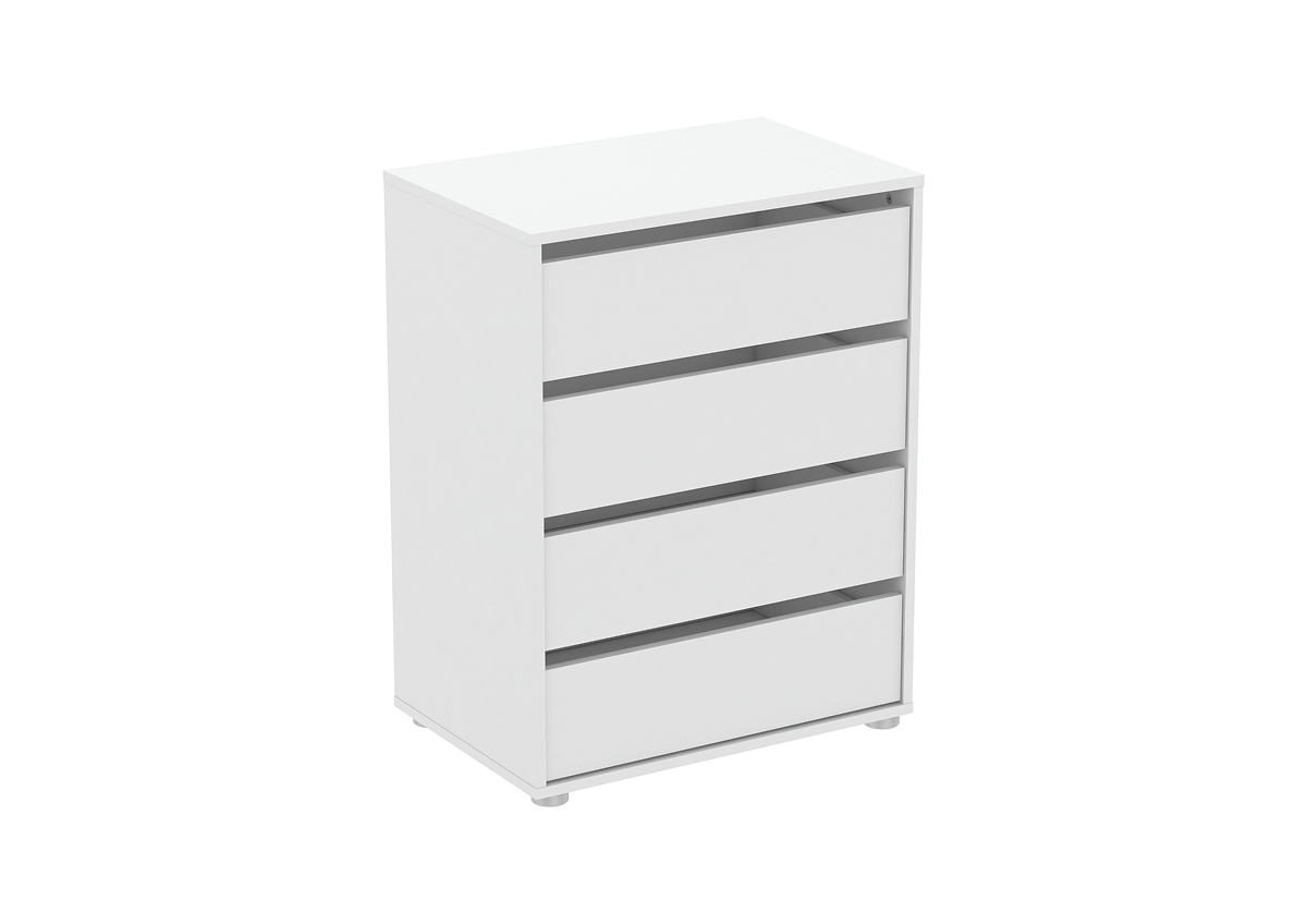 Commode Blokty 4 Tiroirs - Blanc