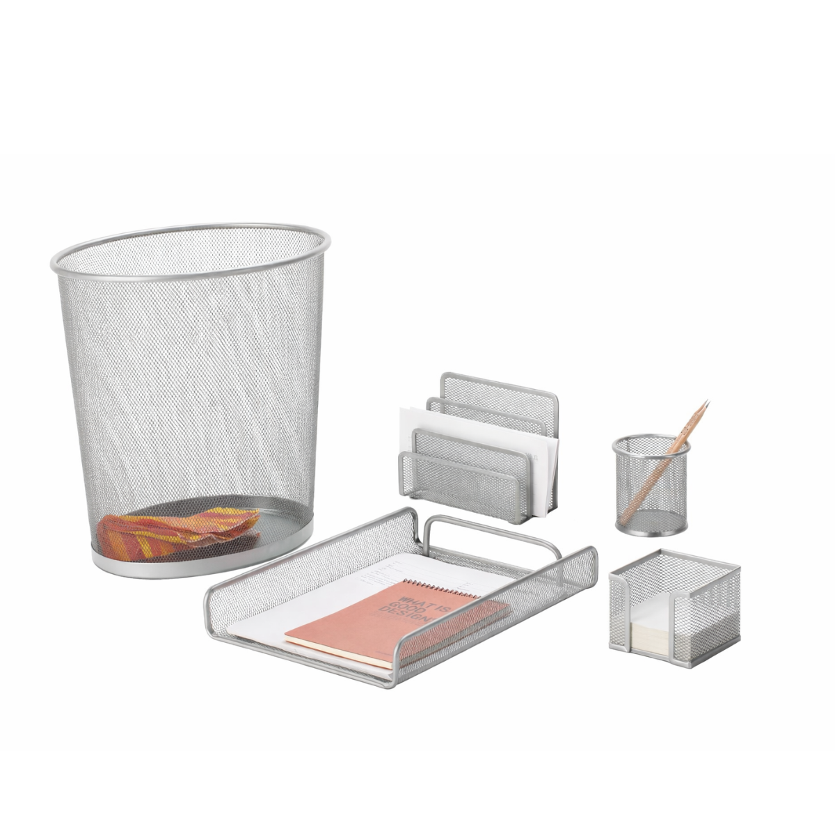 Set De 5 Pièces D'Accessoires De Bureau - Gris