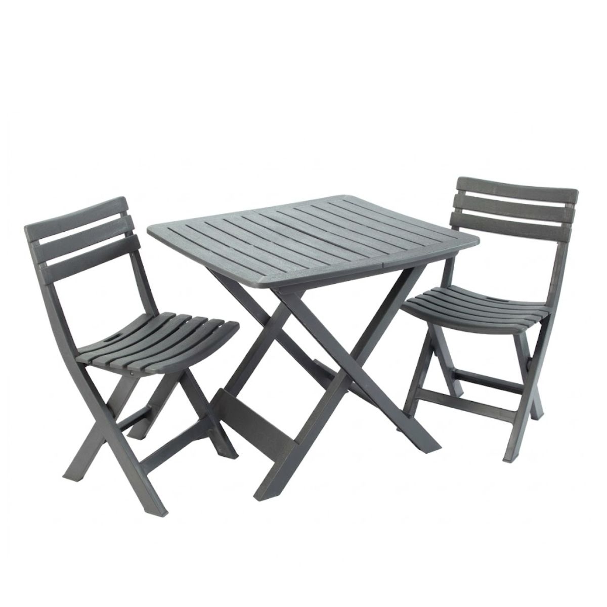 Set Pliable Tevere Table +2 Chaises - Anthracite