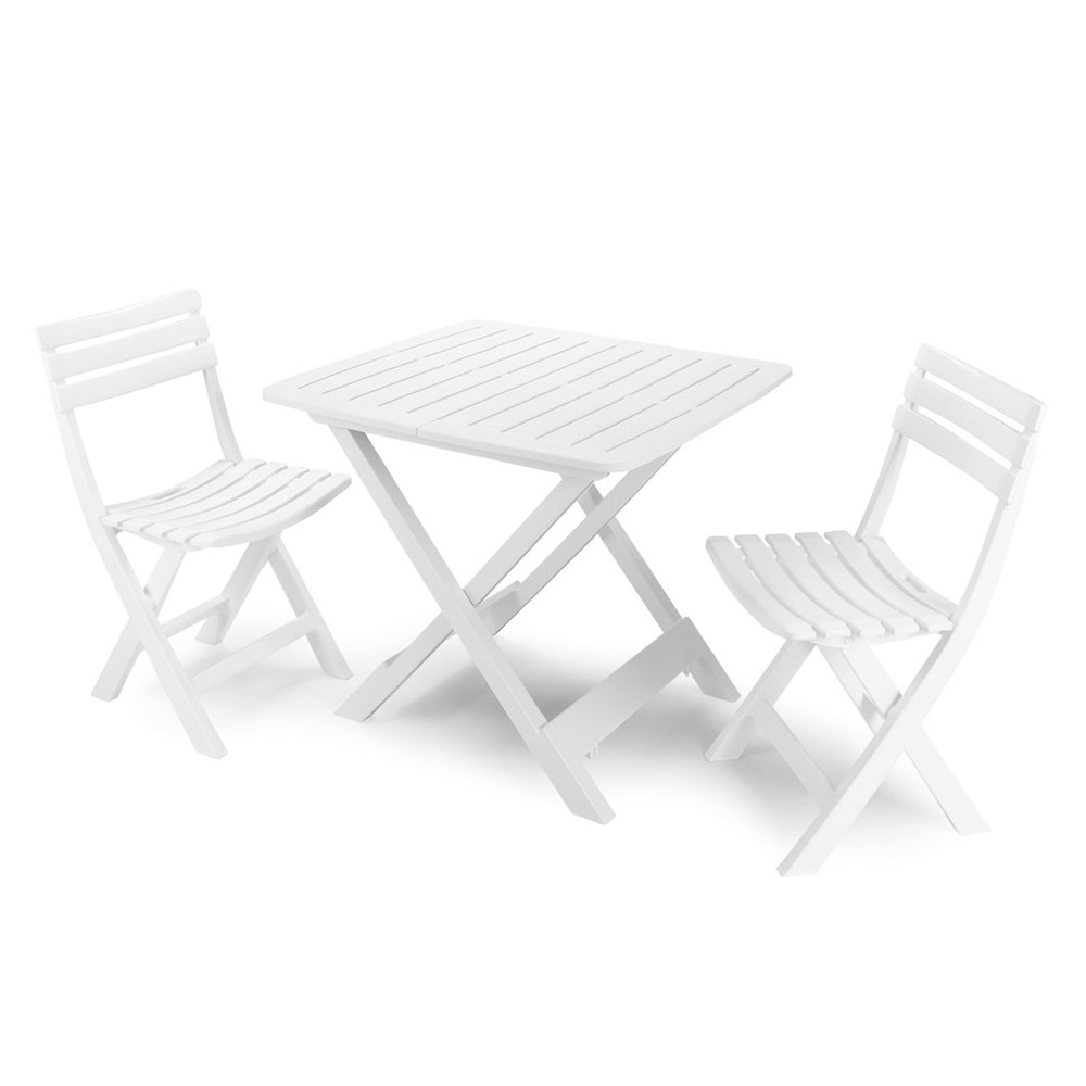 Set Pliable Table + 2 Chaises Tevere - Blanc