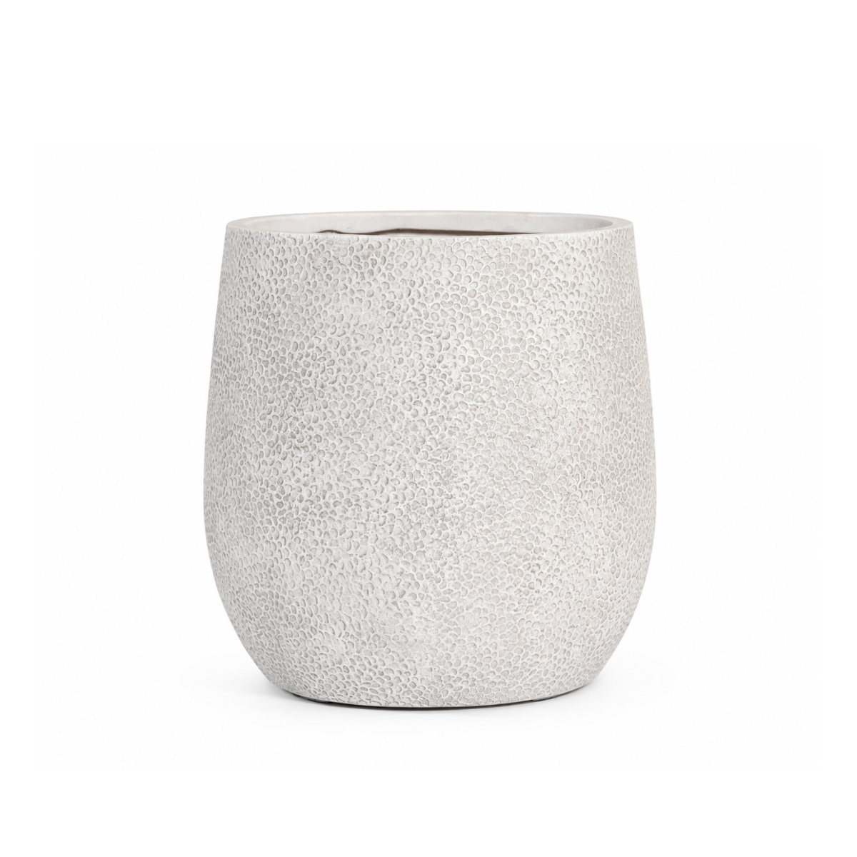 Cache-pot Effet Pierre Blanc - 44 x 44 x 44 cm