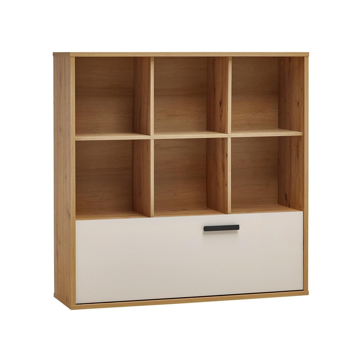 Bibliothèque Sirmione – 6 niches et 1 tiroir – Chêne Sable