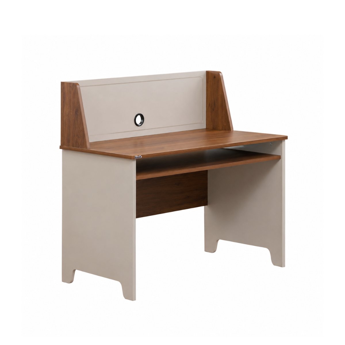 Bureau NOTTE avec Niche – Blanc / Chêne