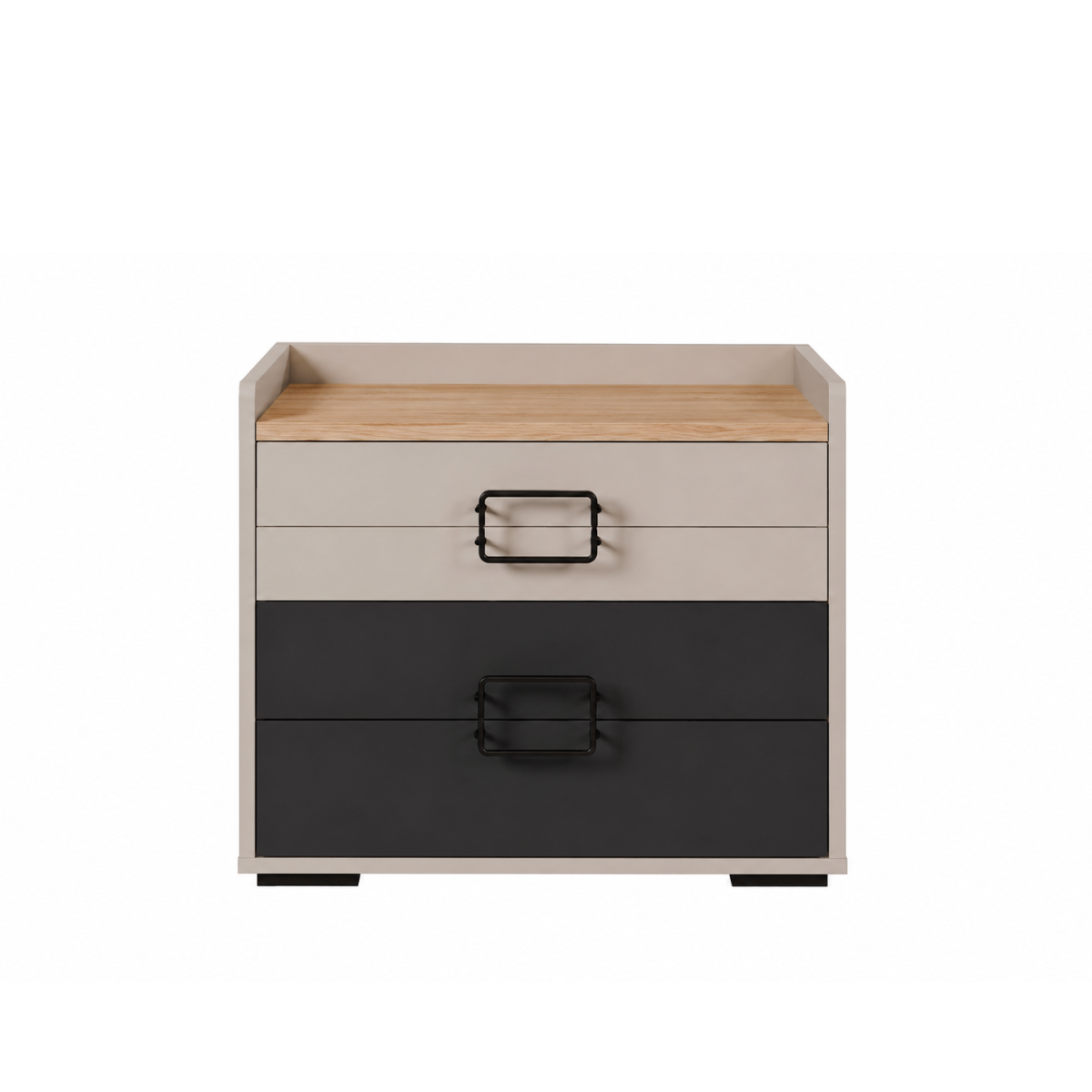 Commode TESLA – 4 Tiroirs – Anthracite / Cachemire