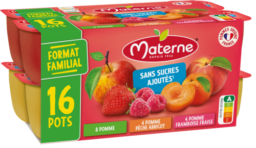 Compotes en Pots Sans Sucres Ajoutés - Materne