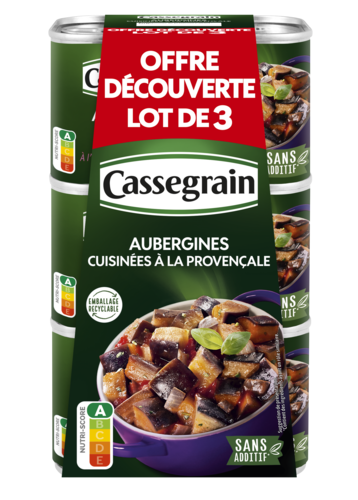 Aubergines Cuisinées à la Provençale - Cassegrain