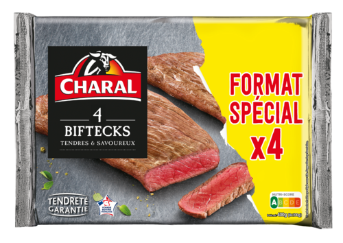 4 Biftecks tendres & savoureux format spécial - CHARAL
