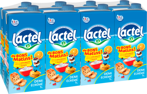 Lait uht de bons matins demi écrémé - LACTEL
