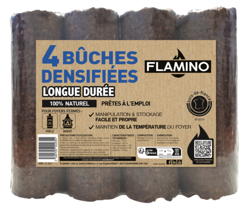 Bûches Densifiées Longue Durée X4 - Flamino