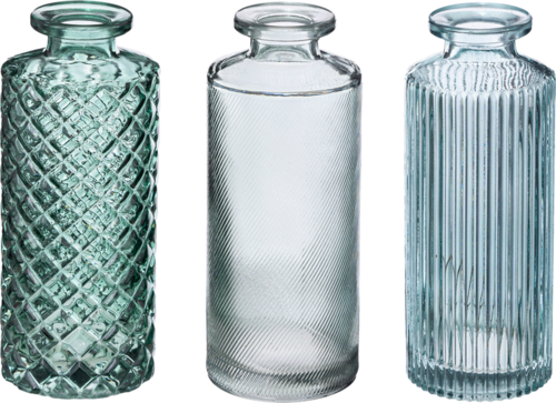 Lot de 3 Soliflores Striés Transparent - Atmos