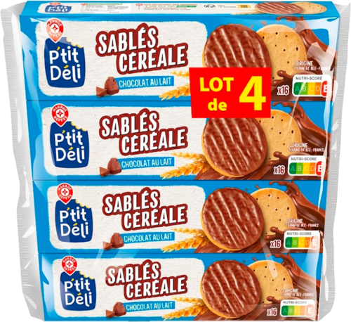 Sablés Céréale Chocolat au Lait Lot de 4 - P'tit Déli