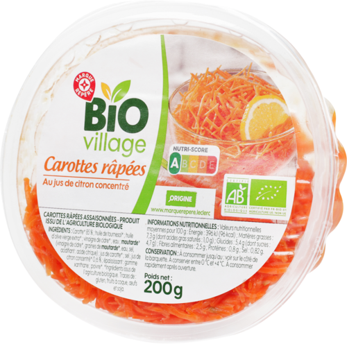 Carottes Râpées Bio - Bio Village
