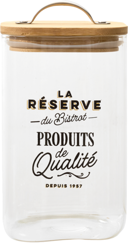 Bocal Carré Haut Avec Couvercle "Bistrot" 1l - Cook Concept