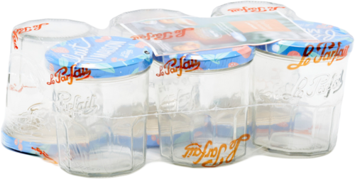 Lot de 6 Confituriers Transparents 324ml + Couvercles - le Parfait