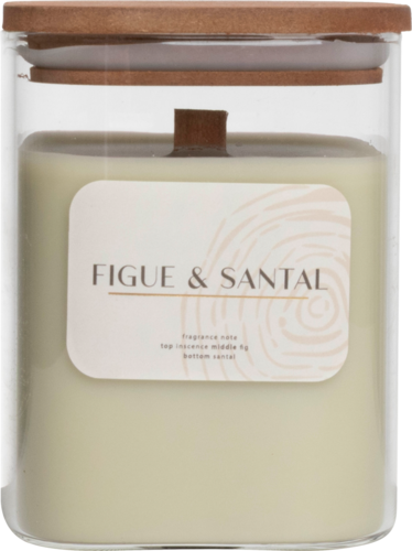 Bougie Crépitante Parfumée "Figue et Santal" Avec Couvercle
