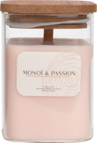 Bougie Crépitante Parfumée "Monoï et Passion" Avec Couvercle