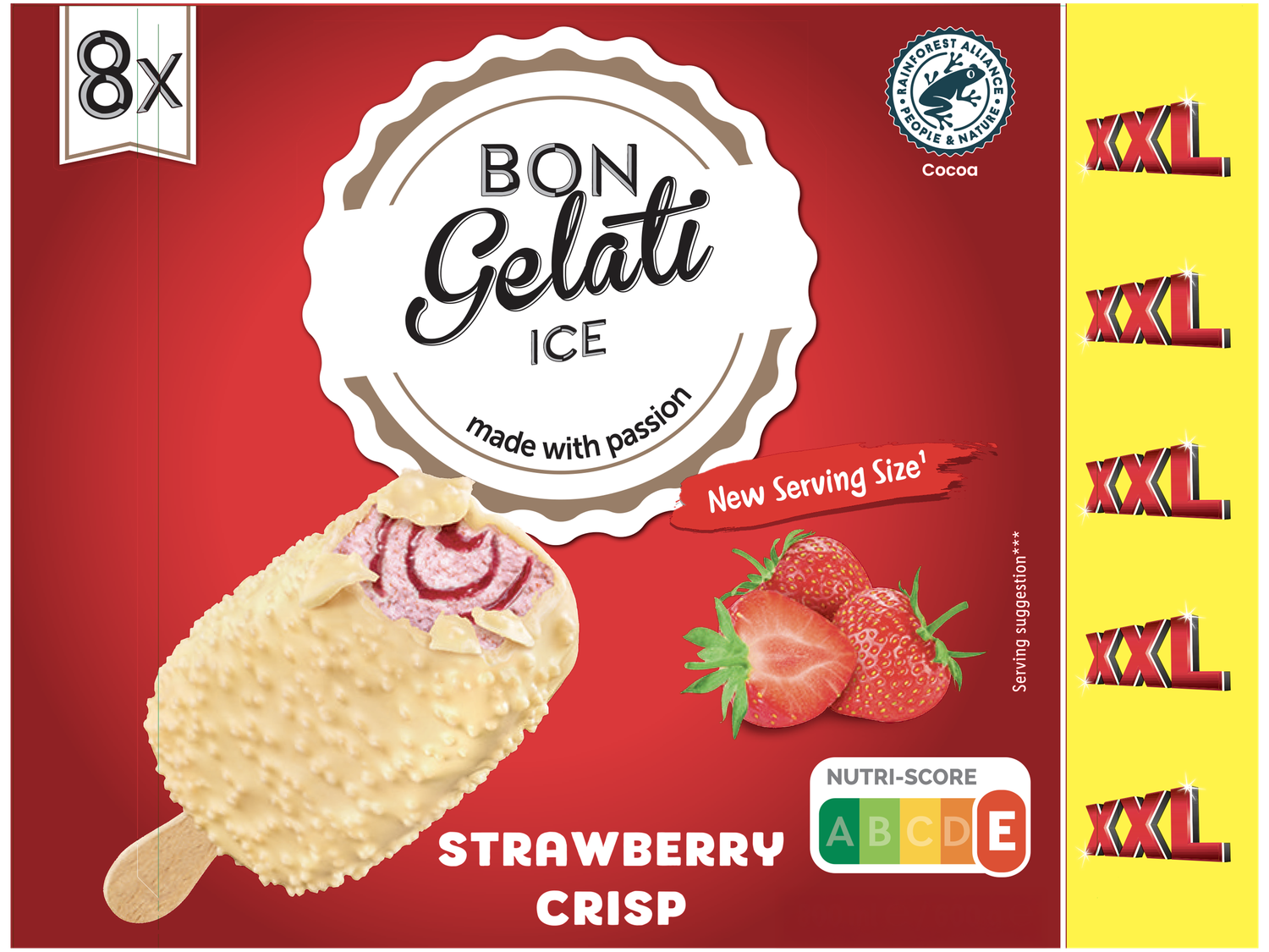 9 glaces à la fraise