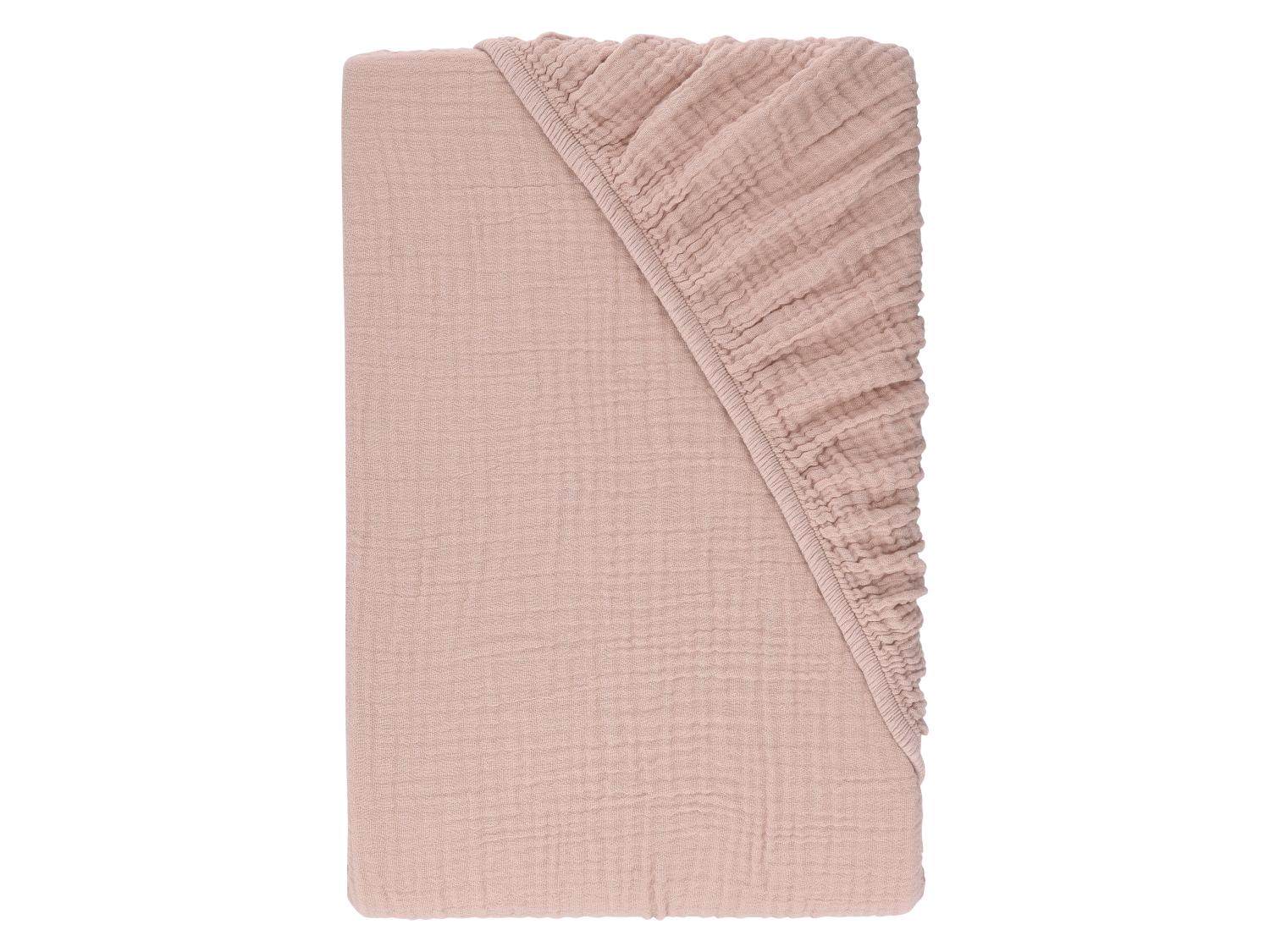 Drap-housse en mousseline, 90-100 x 200 cm.