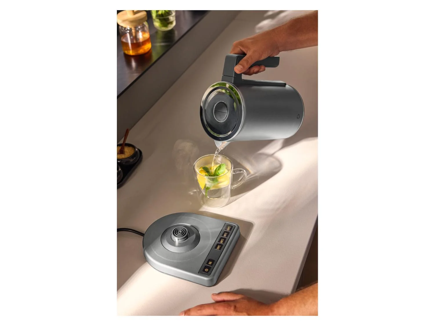 Bouilloire numérique en acier inoxydable, 1,7 L