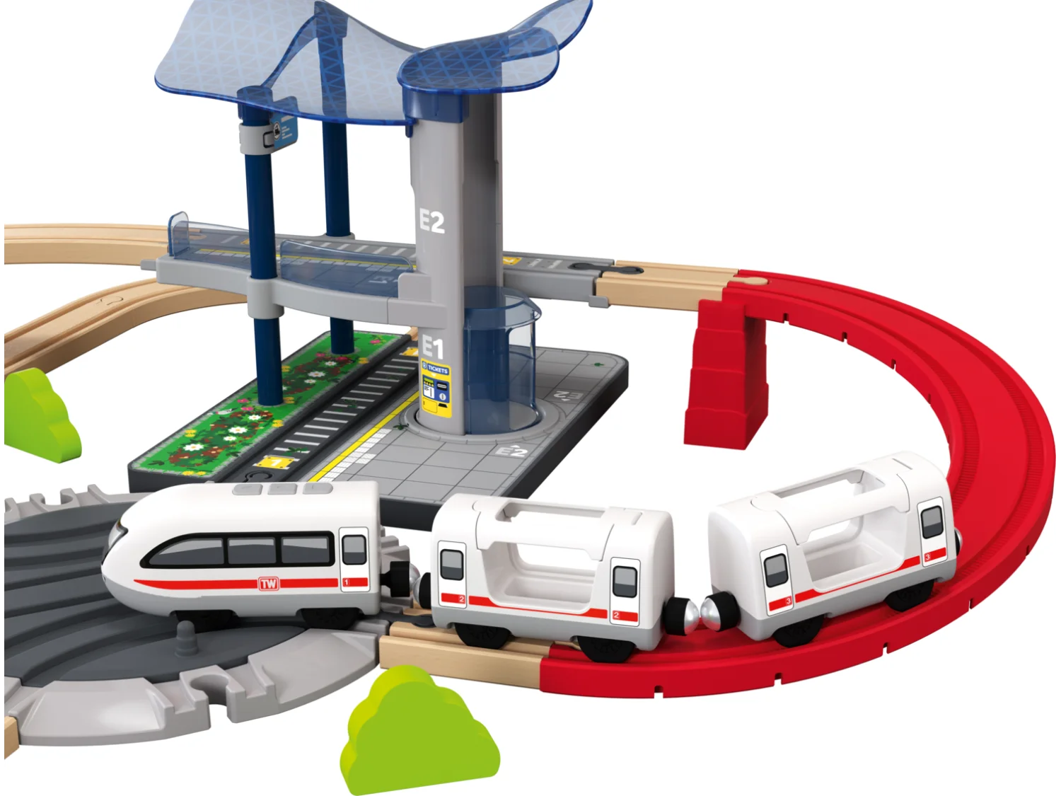 Set chemin de fer en bois XL City Express ou Dinoland