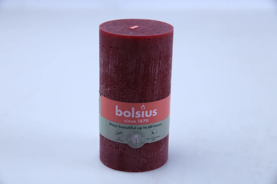 Bougies rustique bolsius rouge