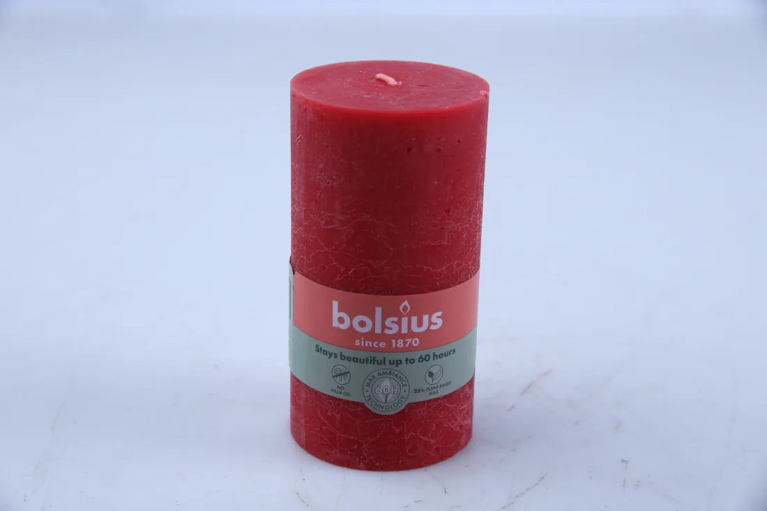 Bougies rustique bolsius rouge doux