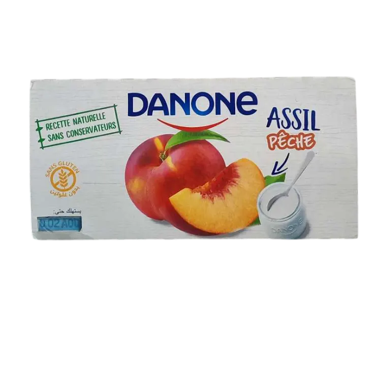 Yaourt Brassé Assil Pêche 8×110g - DANONE