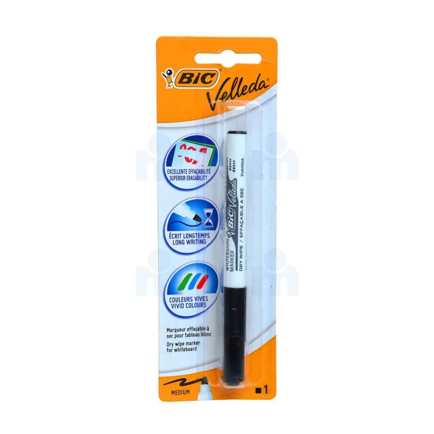 Marqueur effaçable Velleda noir - BIC