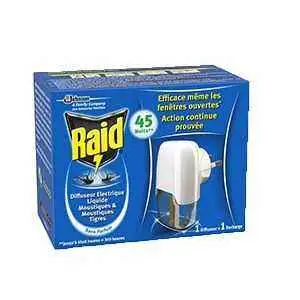 Diffuseur électrique liquide moustiques + recharge liquide x45 nuits - RAID