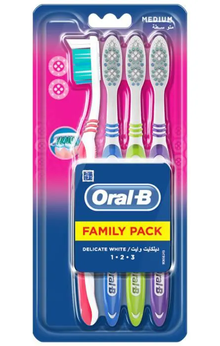 Brosse à dents 1.2.3 medium x4 - ORAL-B