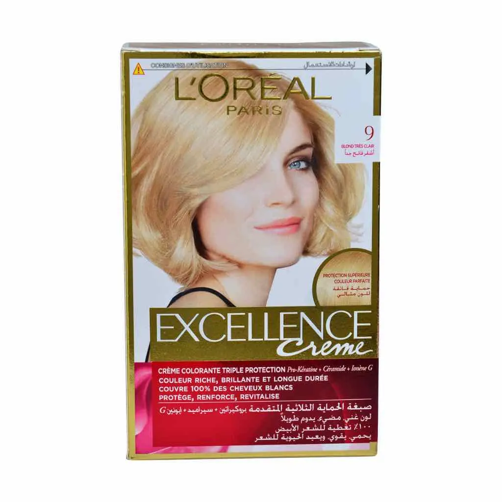 Coloration cheveux 9 blond très clair - EXCELLENCE CRÈME