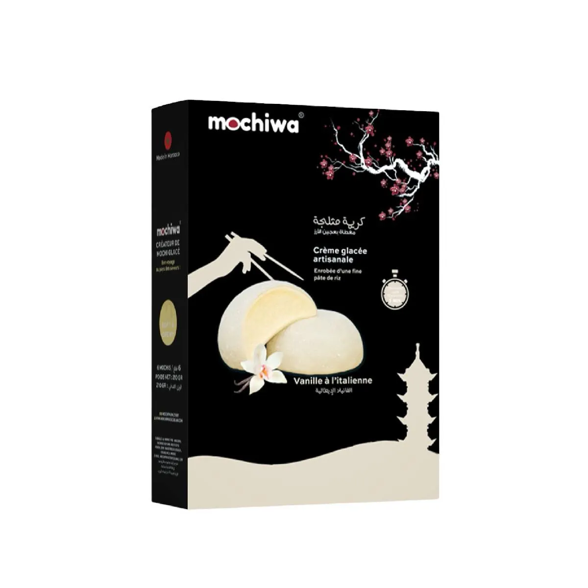 Mochiwa crème glacée vanille à l'italienne x6 unités 210g