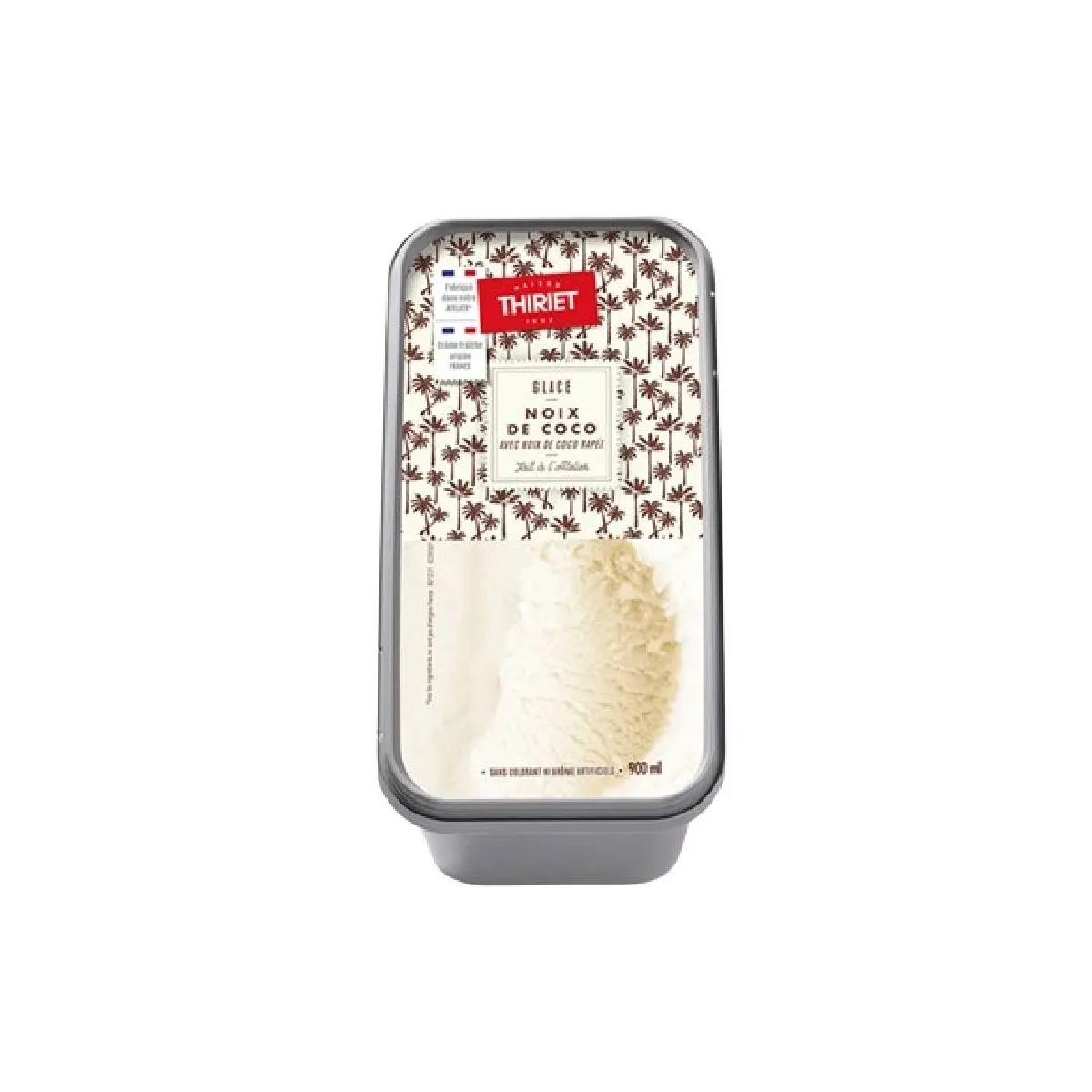 Thiriet bac de crème glacée noix de coco avec noix de coco râpée 900ml