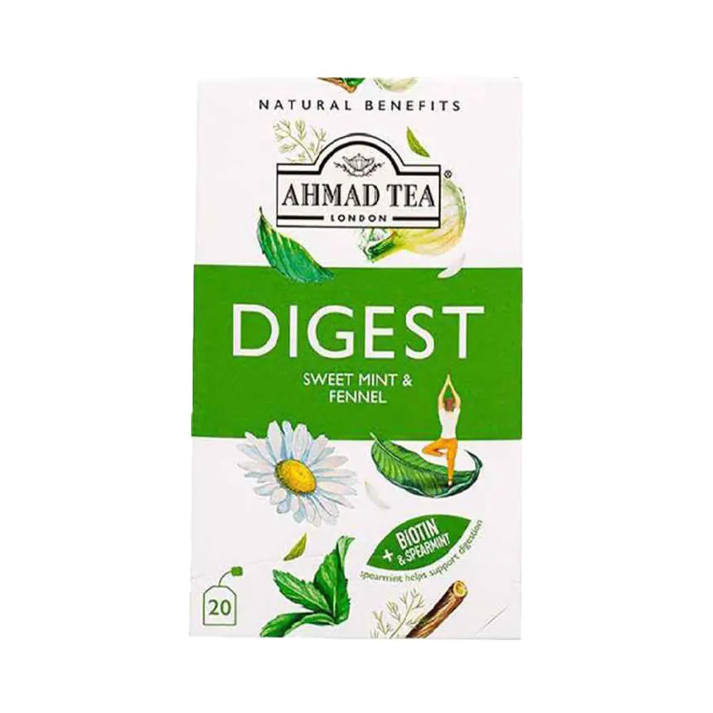 Thé naturel aromatisé menthe douce et fenouil 20 sachets - AHMED TEA