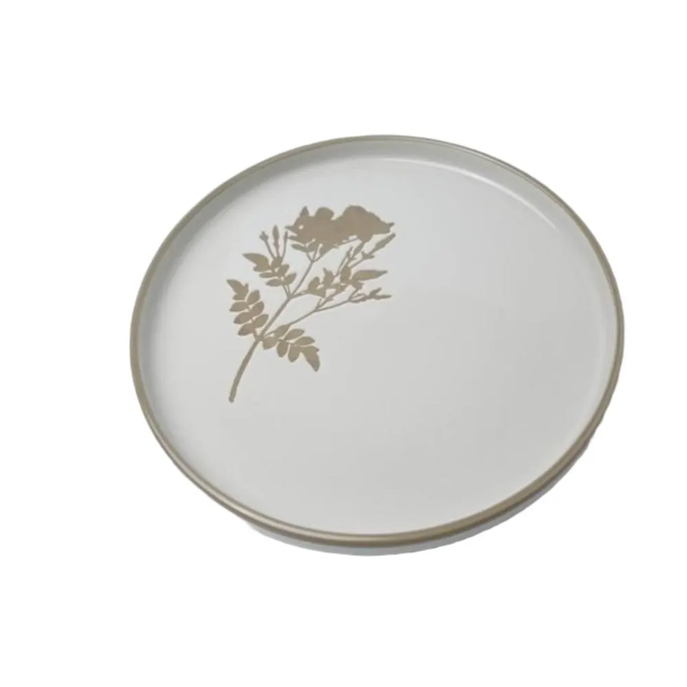 Assiette de dîner plate avec motif marron 26cm