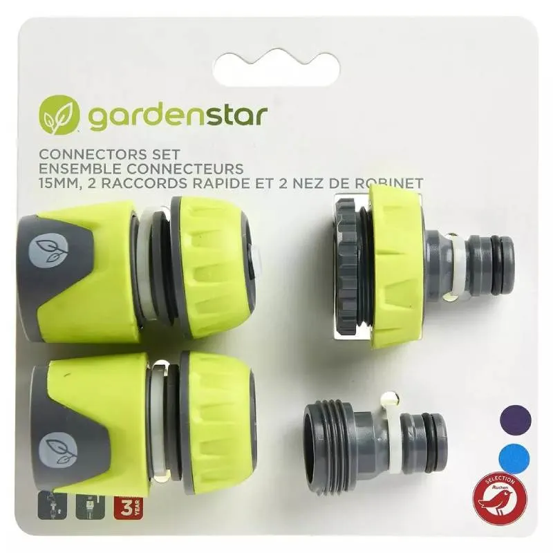 Ensemble de 4 connecteur et adapteur robinet Ø 15mm - GARDENSTAR