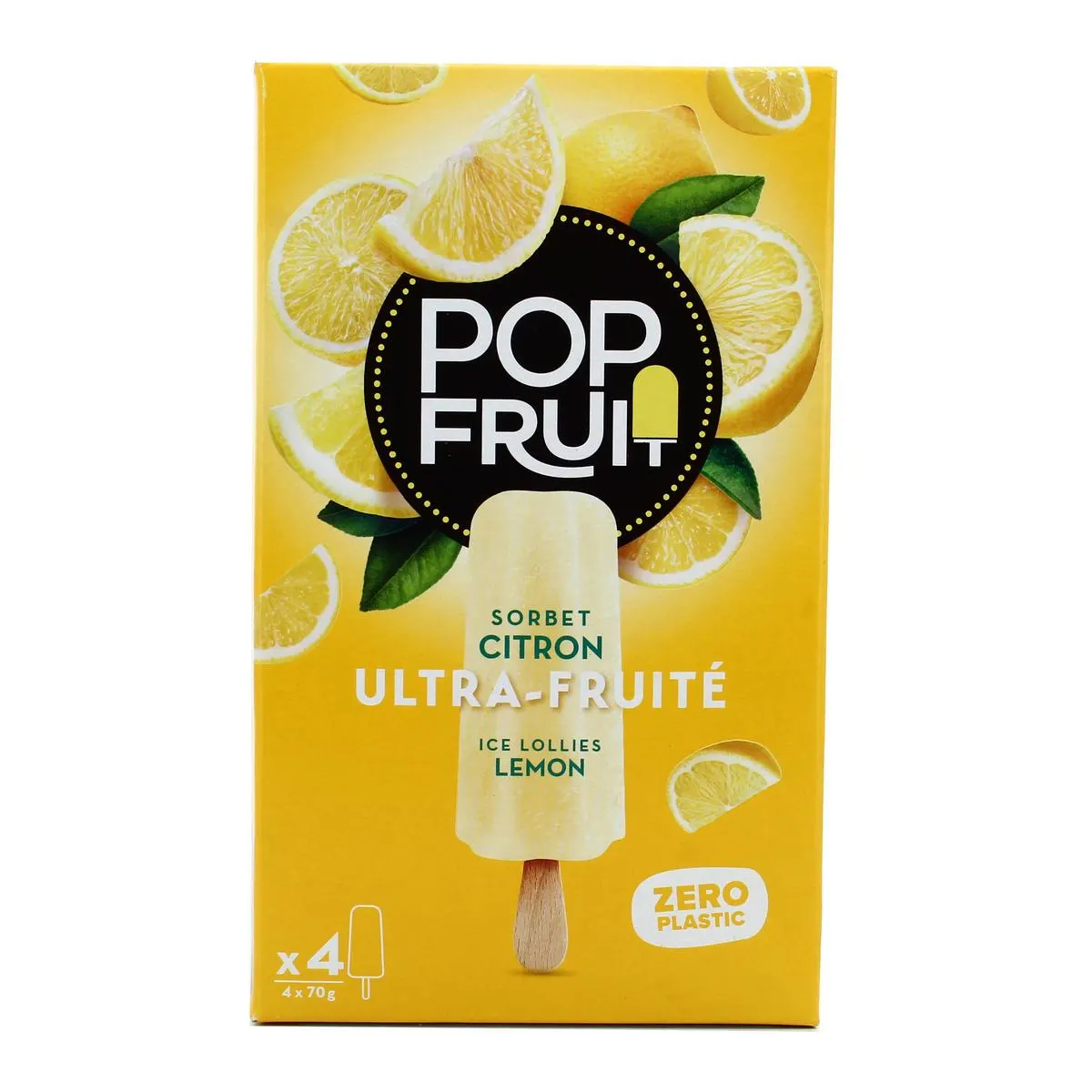 Bâtonnets glacés au citron 4x70g - POP FRUIT