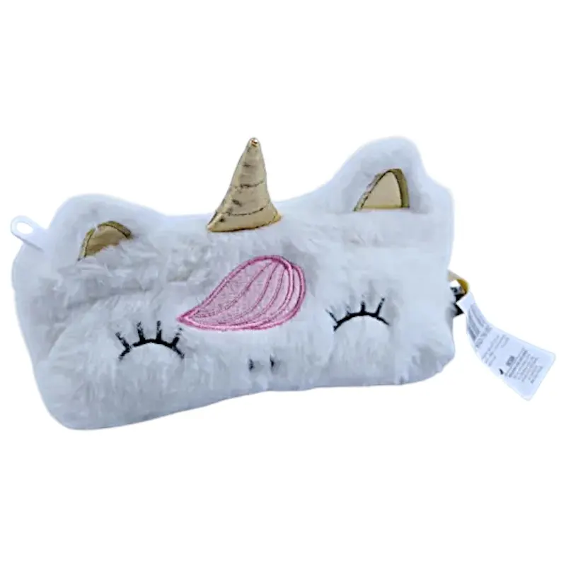 Auchan - Fake Fur 1 Compartment Pencil Case - Unicorn