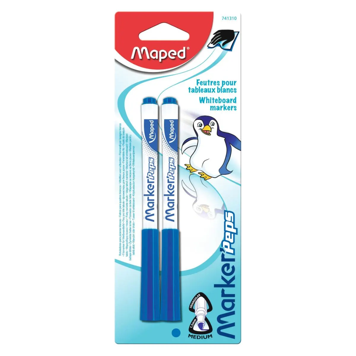 2 Marqueurs effaçables bleus - MAPED