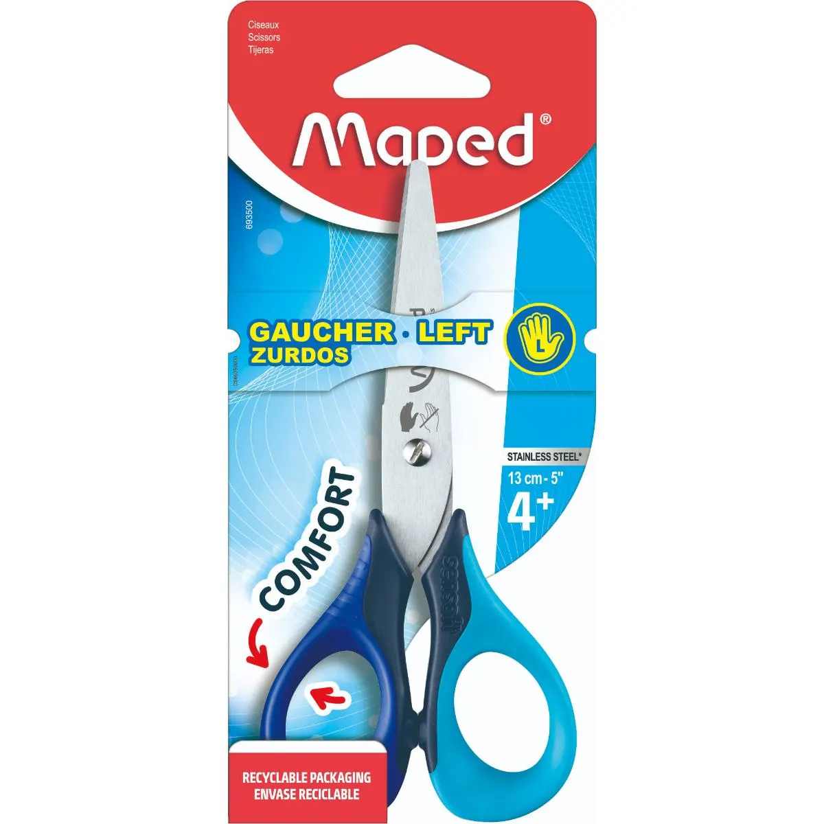 Ciseau gaucher sensoft 13cm 5" - MAPED