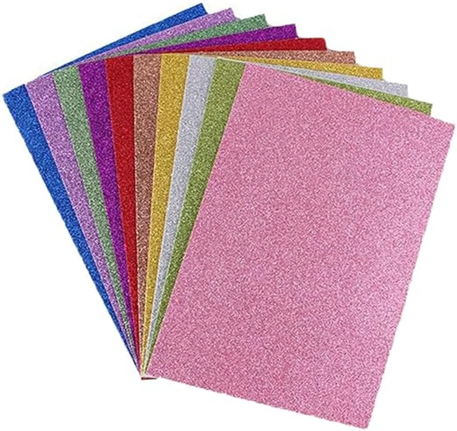 Feuilles mousse EVA pailletée non adhésive A4 couleurs mixtes x10