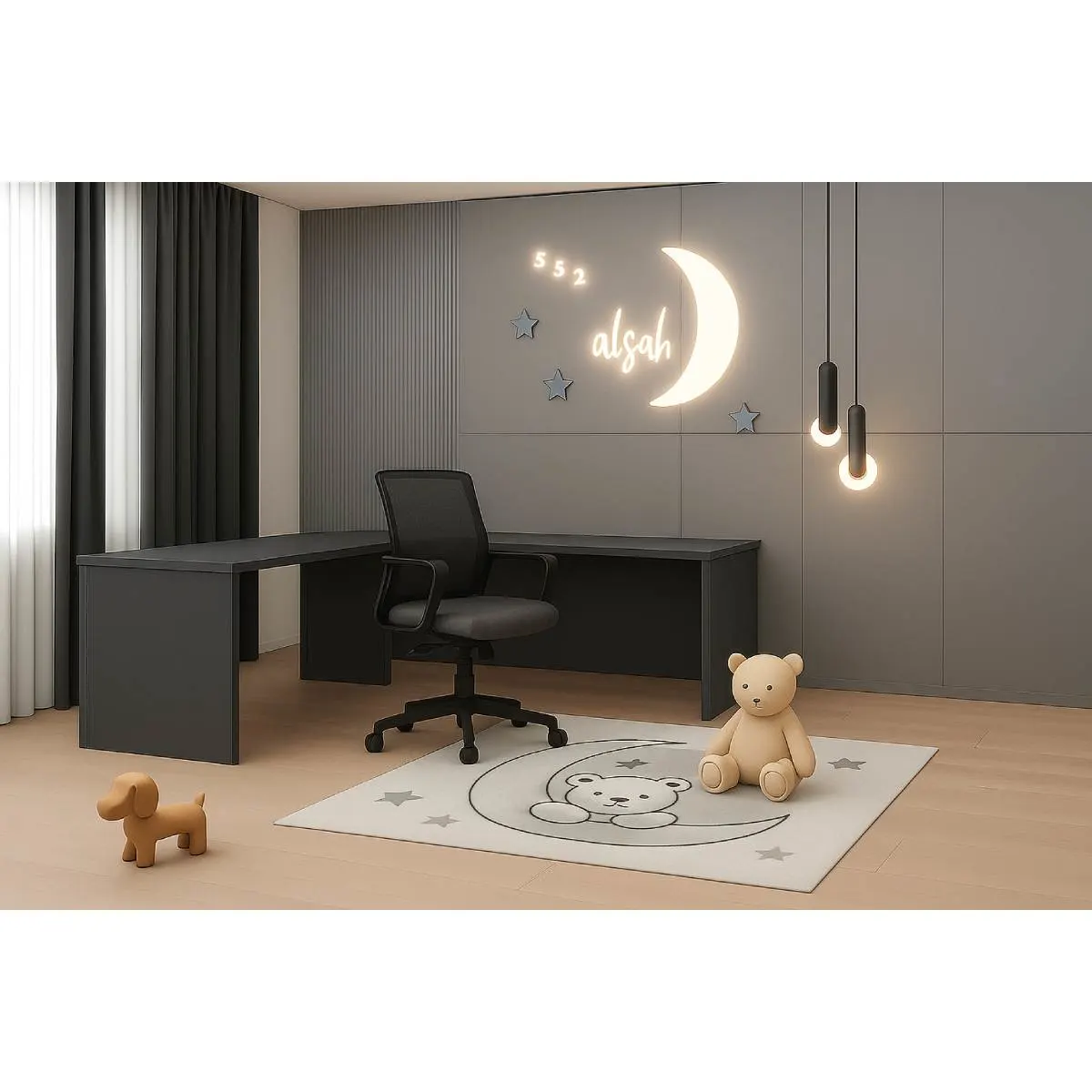 Bureau simple anthracite/blanc 1070x600x700cm