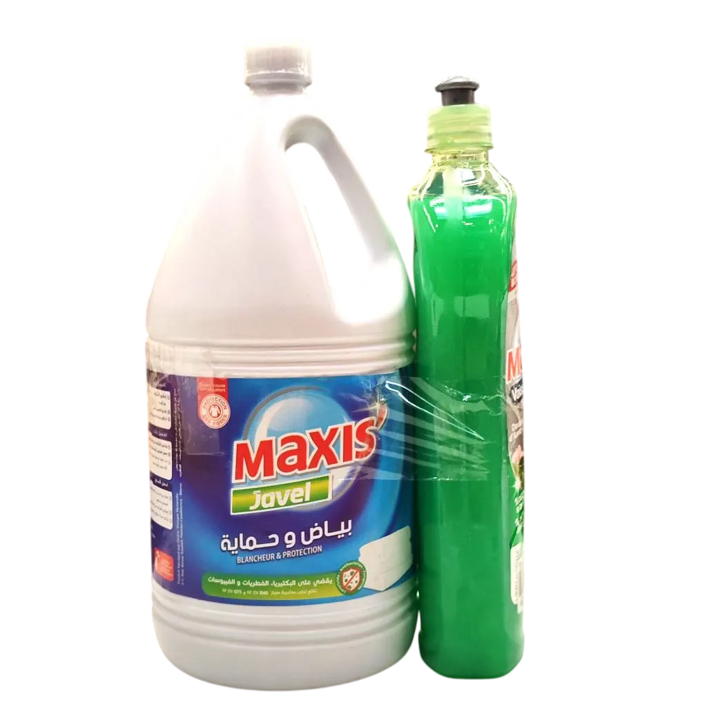 Eau de javel 2,5L + liquide vaisselle 750ml - MAXIS