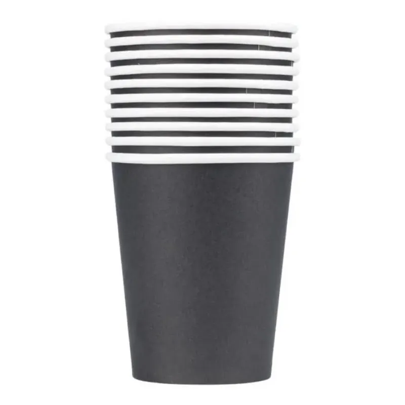 10 Gobelets En Papier Noirs Modus Vivendi 250Ml