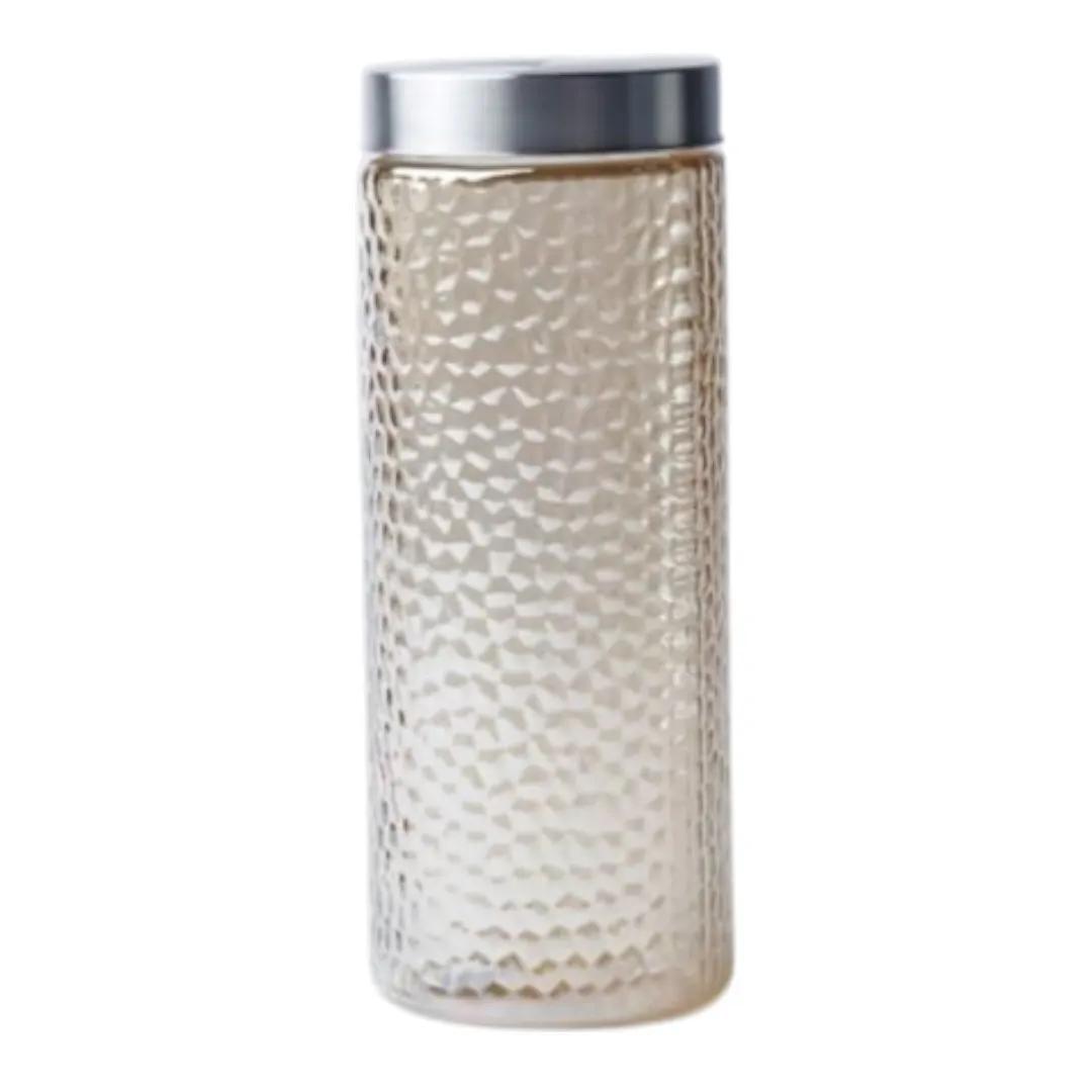Bocal en verre avec couvercle inox 11,3x27,2cm c3309-4