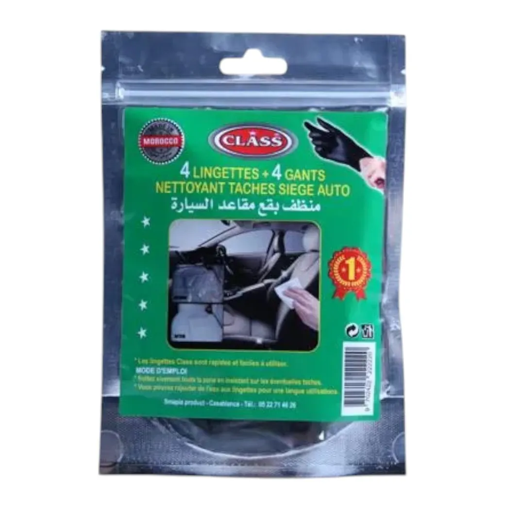 Lingettes + 4 Gants Nettoyant Taches Siège Auto X