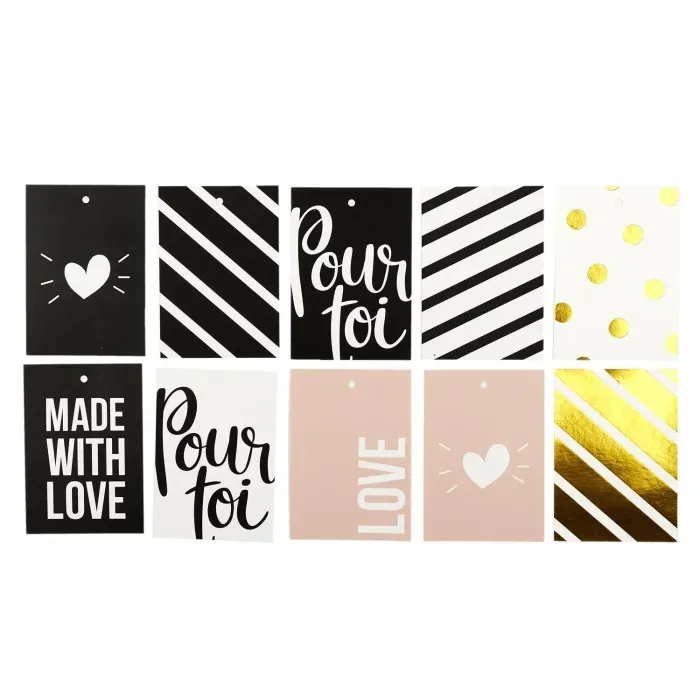 10 Etiquettes Sac Cadeau Festif 10*0,1*7Cm M36