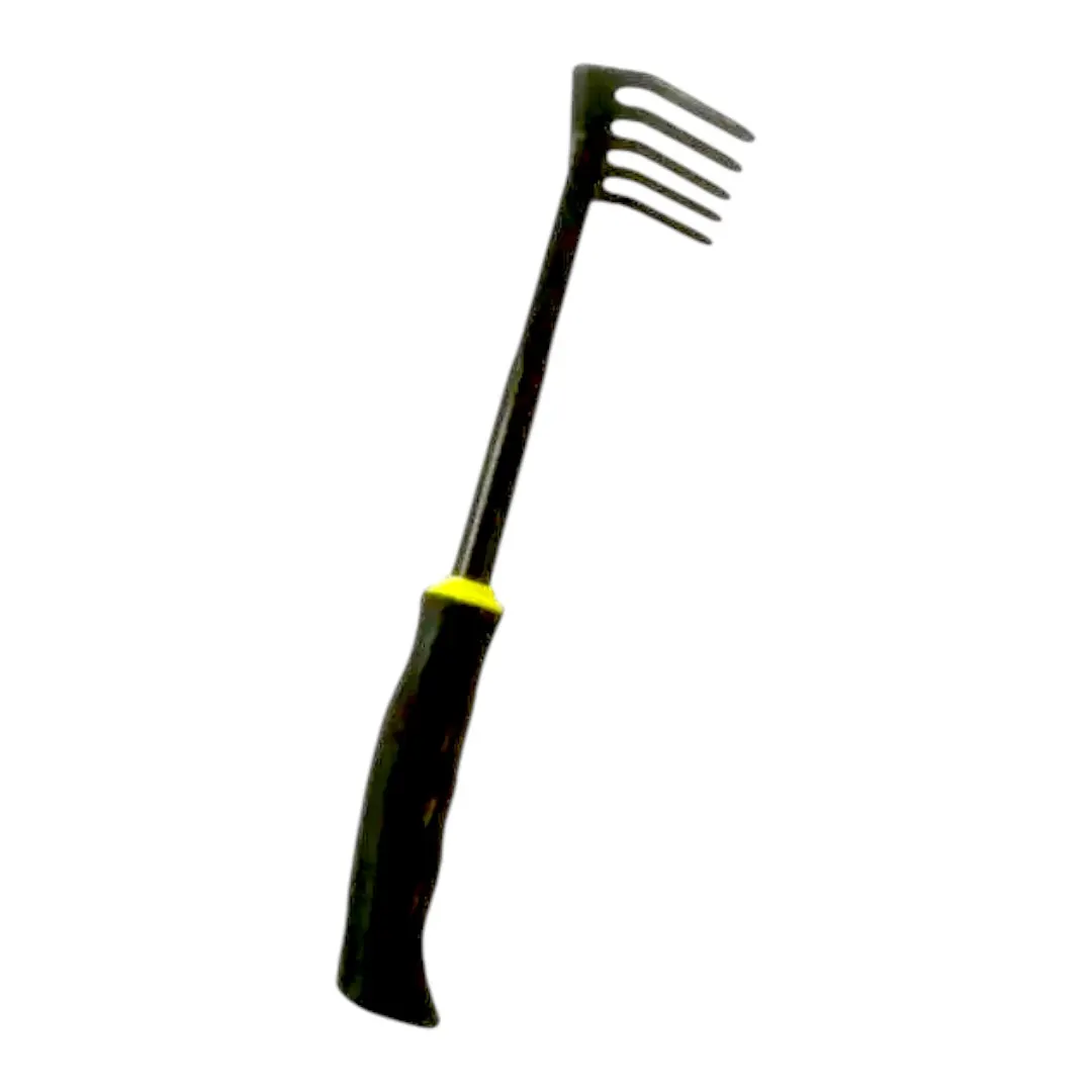 Rateau Metal 5 Dents Manche Plastique 32X8.5Cm Ga AUCHAN