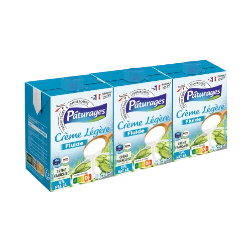 Intermarché - Crème entière fluide 12% MG 3x20cl - PÂTURAGES